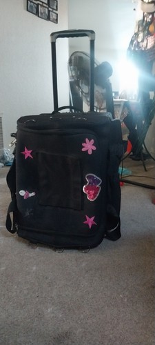 NEW Dream Duffel Medium Black Bag Dancers Luggage with Retractable Hanging Rack+