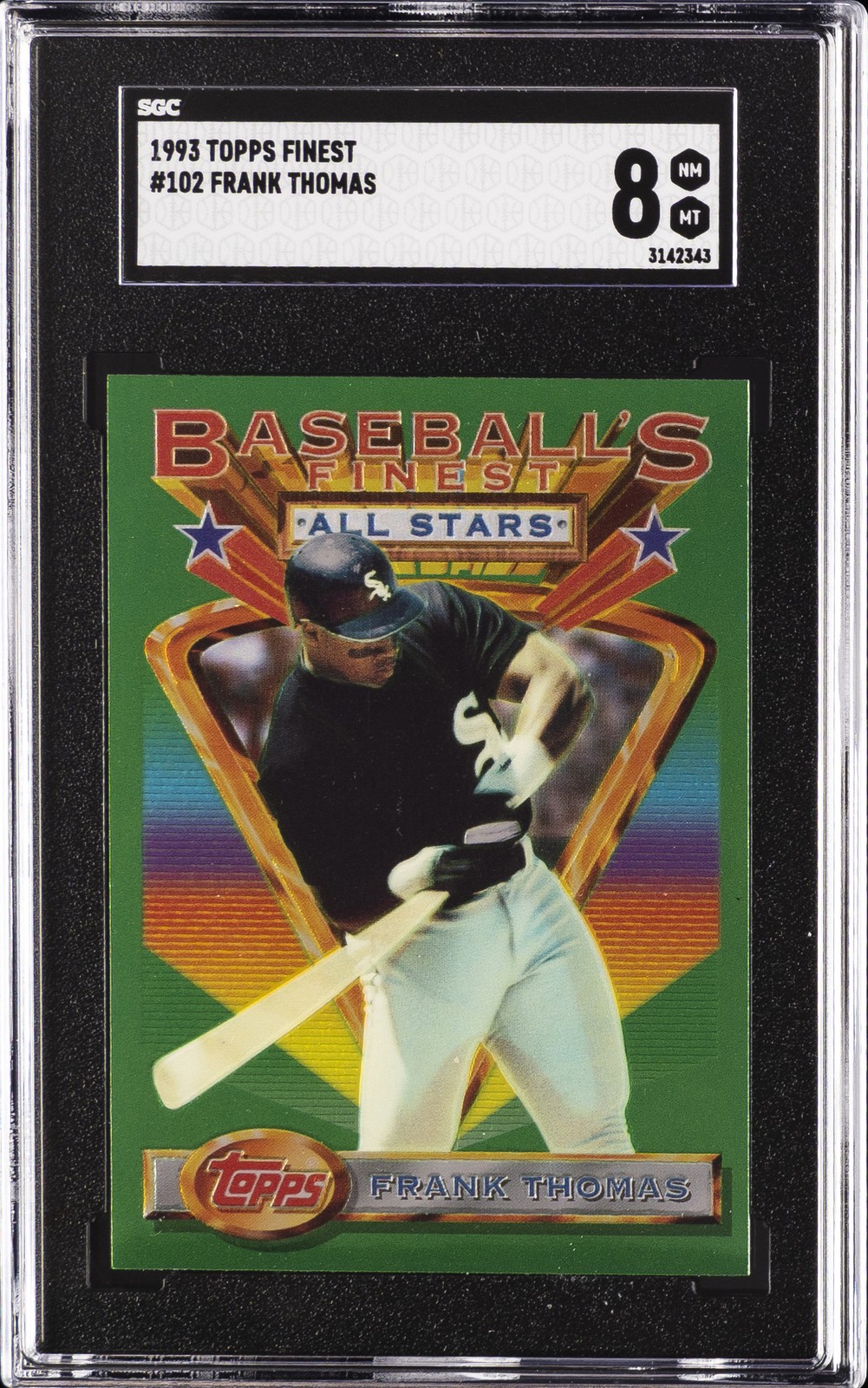 1993 TOPPS FINEST #102 FRANK THOMAS SGC 8