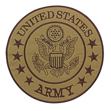 US Army Seal Patch Brown on Olive Tactical Military Emblem Back Jacket Sew-On