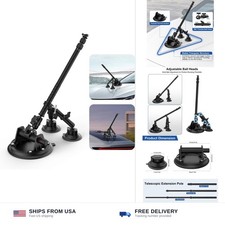 Triple suction cup car mount kit with extension pole for 360 action cameras