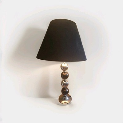 Moderne gestapelte Metall Kugel Kugel Tischlampe Kunst Wildleder Schirm