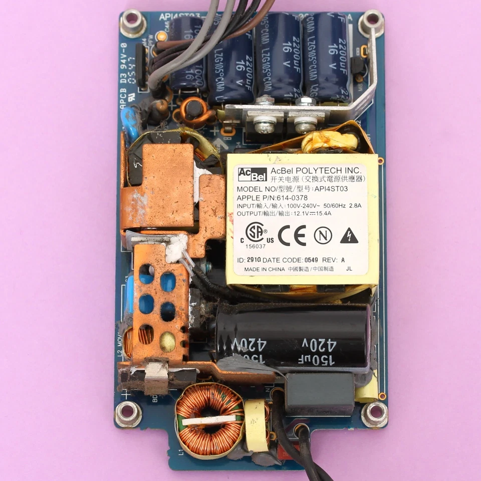 Apple iMac 2006 A1174 20” Power Supply 185W PSU Board ACBel 614-0378 API4ST03 - Image 2 of 3