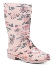 New, Emporio Armani Girls/ Big Kid Fantasia Pink Logo Rain Boots, Sz. US 4 EU 35