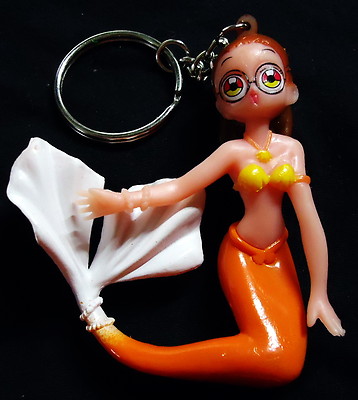 Mermaid / Meerjungfrau Orange - Manga Style - Schlüsselanhänger / keychain
