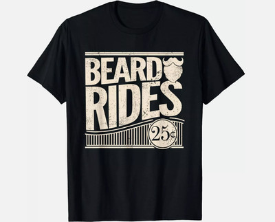 Beard Rides Funny Vintage Distressed Mens Beard Gift Unisex T-Shirt, Gift Idea