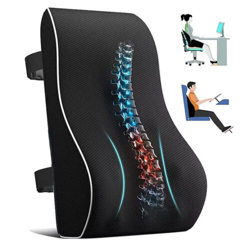 Lumbar Back Support Cushion Car Seat Wheelchair Office Chair Pillows Memory Foam - Picture 2 of 15