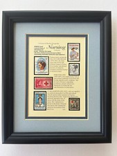 Nursing Stamp Art Framed/Matted - Clara Barton, Dorothea Dix etc.