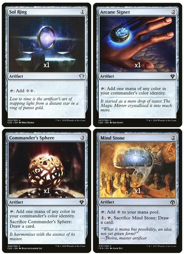 MTG Colorless Artifact Commander Deck Staples Mana Rock Bundle (4 Cards ...