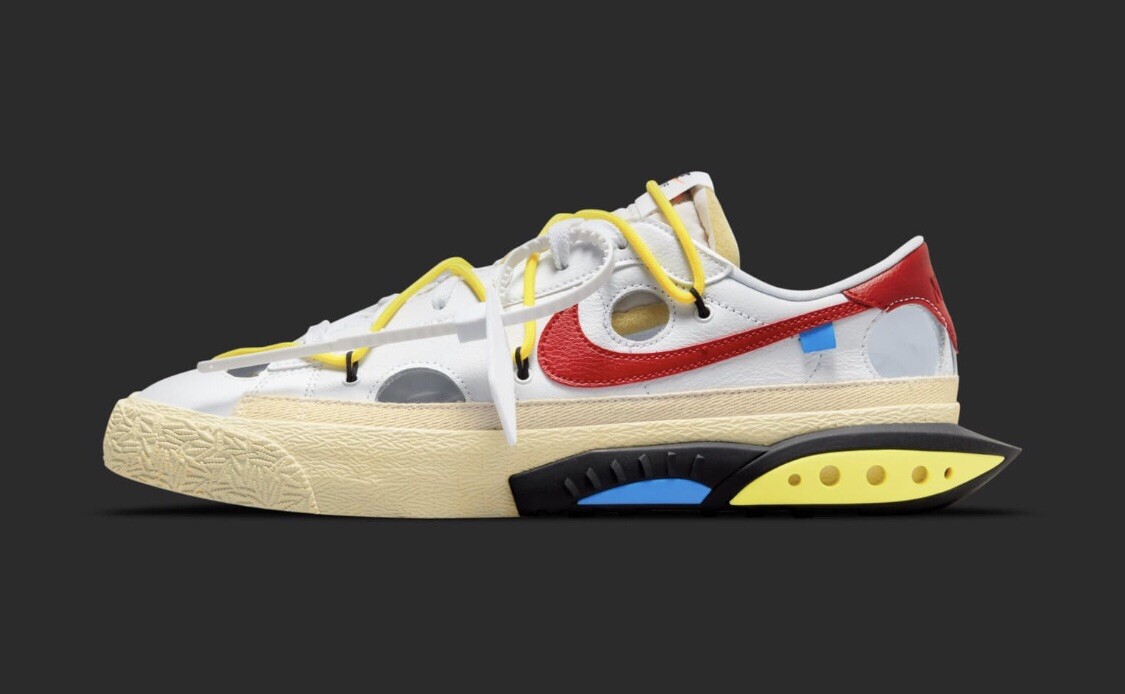 OFF WHITE X NIKE Nike Blazer Low x Off White White And University Red