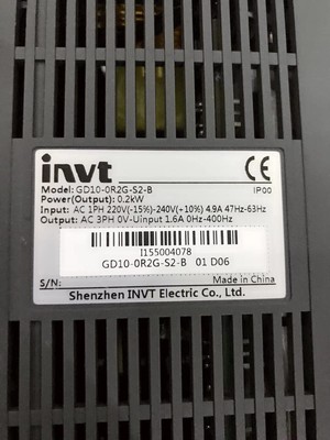 1pcs GD10-0R2G-S2-B 0.2KW INVT inverter #T8