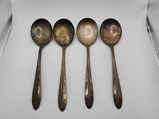 NATIONAL DOUBLE TESTED SILVERPLATE PRINCESS ROYAL SPOONS SET OF 4