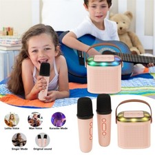 Portable Bluetooth Karaoke Machine for Kids Speaker with 2 Microphones
