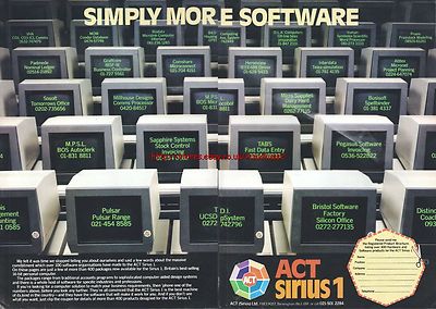 ACT Sirius 1 ''Vintage Software'' 1983 Magazin Doppelseitige Anzeige #5127