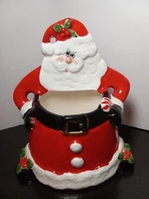 SANTA Ceramic Flitz & Floyd 1986 JAPAN OMNIBUS Christmas Decor bowl dish