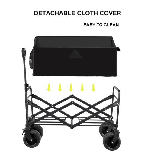 Camping Trolley Cart FOLDING Festival Beach LARGE HEAVY DUTY Wagon - Picture 6 of 11