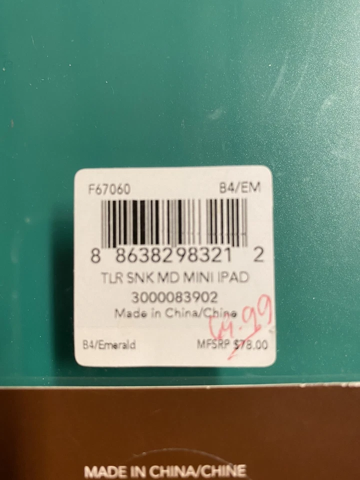 COACH 'Snakeskin' iPad Molded Hard Plastic Tablet Cover Green 134524 NOS 9” x 7” - Image 3 of 4
