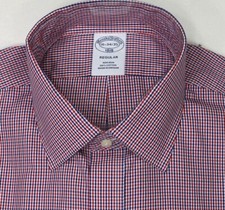 Brooks Brothers Regular Fit Dress Shirt Non-Iron 16 32/33 34/35 Dark Red NWT 108