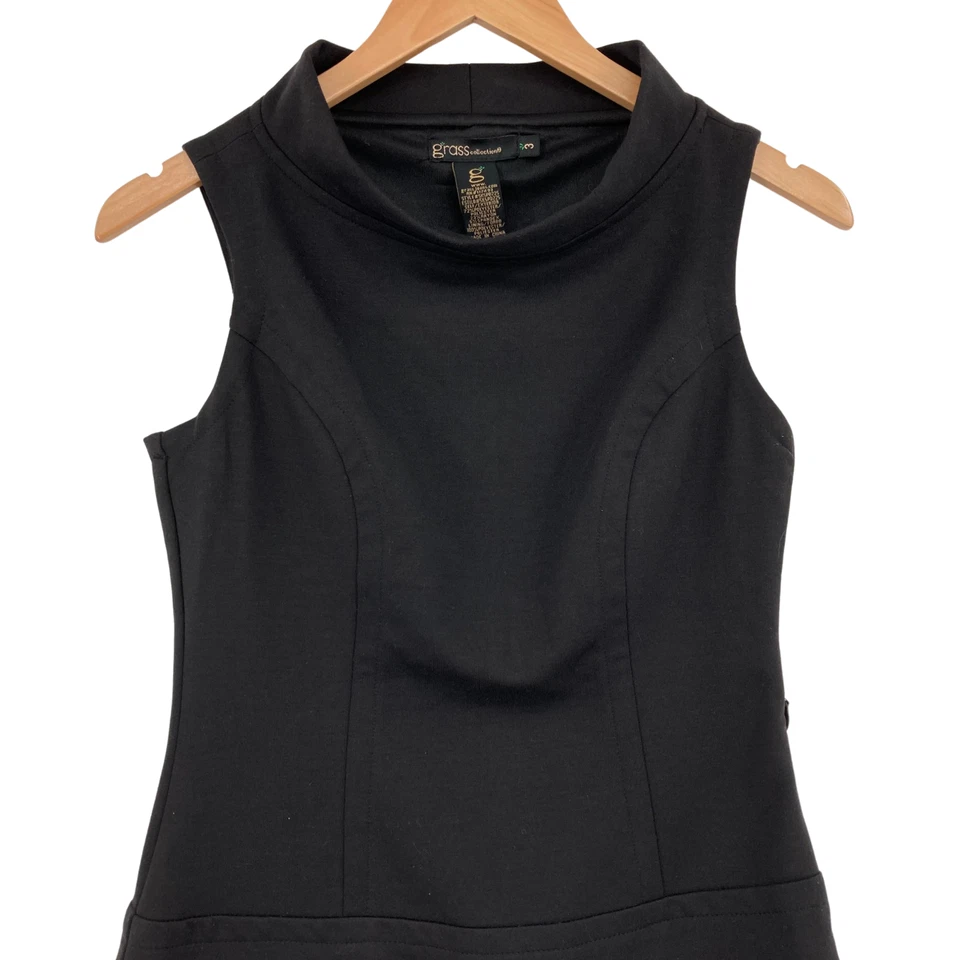Vestido para mujer Grass Collection negro cuello hasta la rodilla talla 3 Foto 3 de 4