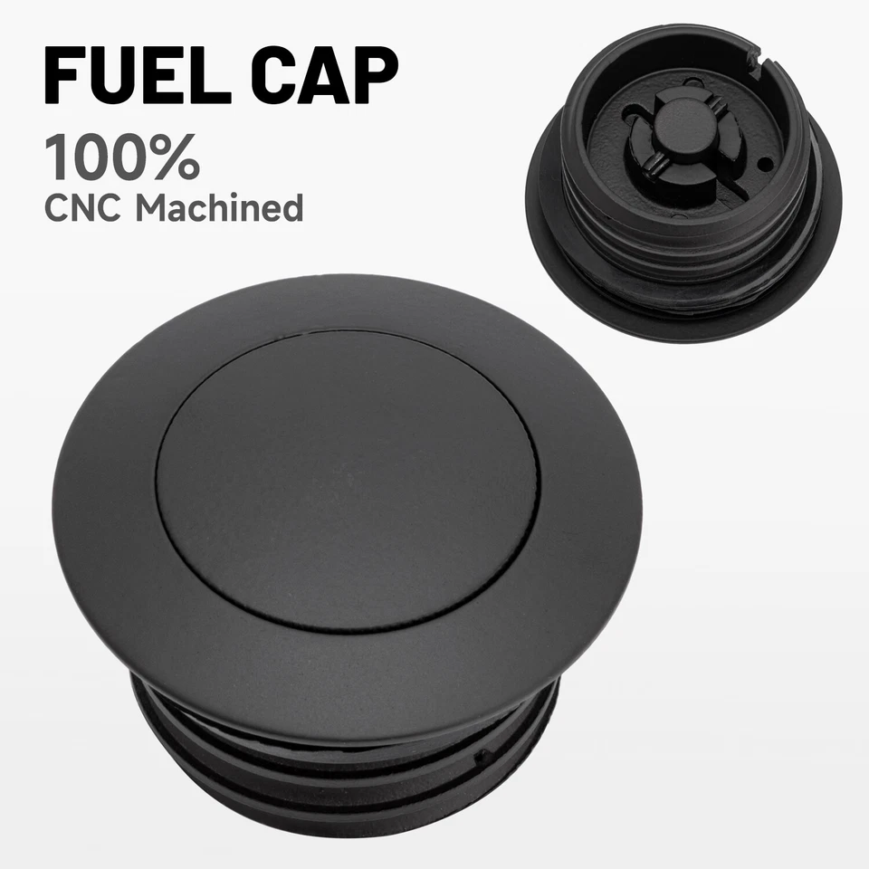 Tapa de llenado de combustible de montaje empotrado ventilada negra mate para Harley EE. UU. Foto 4 de 4