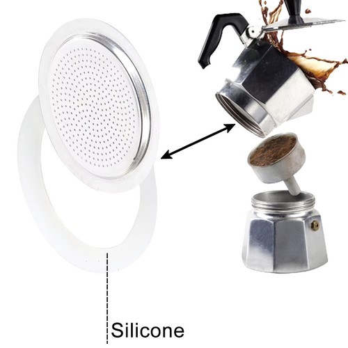 Filterplatte und Gummidichtung für Bialetti, Espressokocher, Mokka, 9 Tassen - Bild 4 von 4