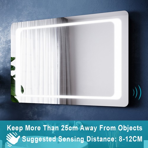 LED Illuminated Bathroom Mirror with Demister Infrared Sensor Switch 900x600mm eBay