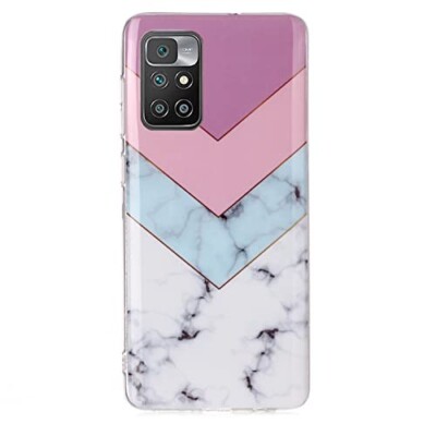 Hülle für Xiaomi Redmi 10 Handyhülle Handy Case Cover Schutzhülle Marmor rosa