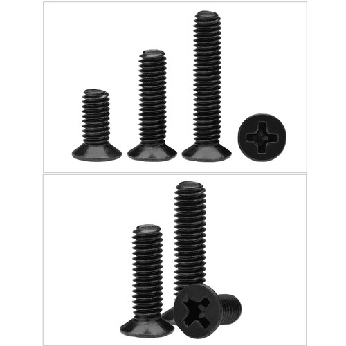 Black M2 M2.5 M3 Countersunk Flat Head Phillips Machine Screws Zinc-Plated - Afbeelding 5 van 9