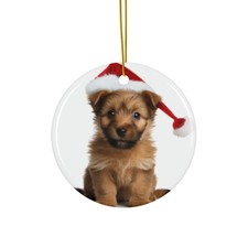 Australian Terrier Puppy - Ceramic Christmas Ornament - Printed in USA