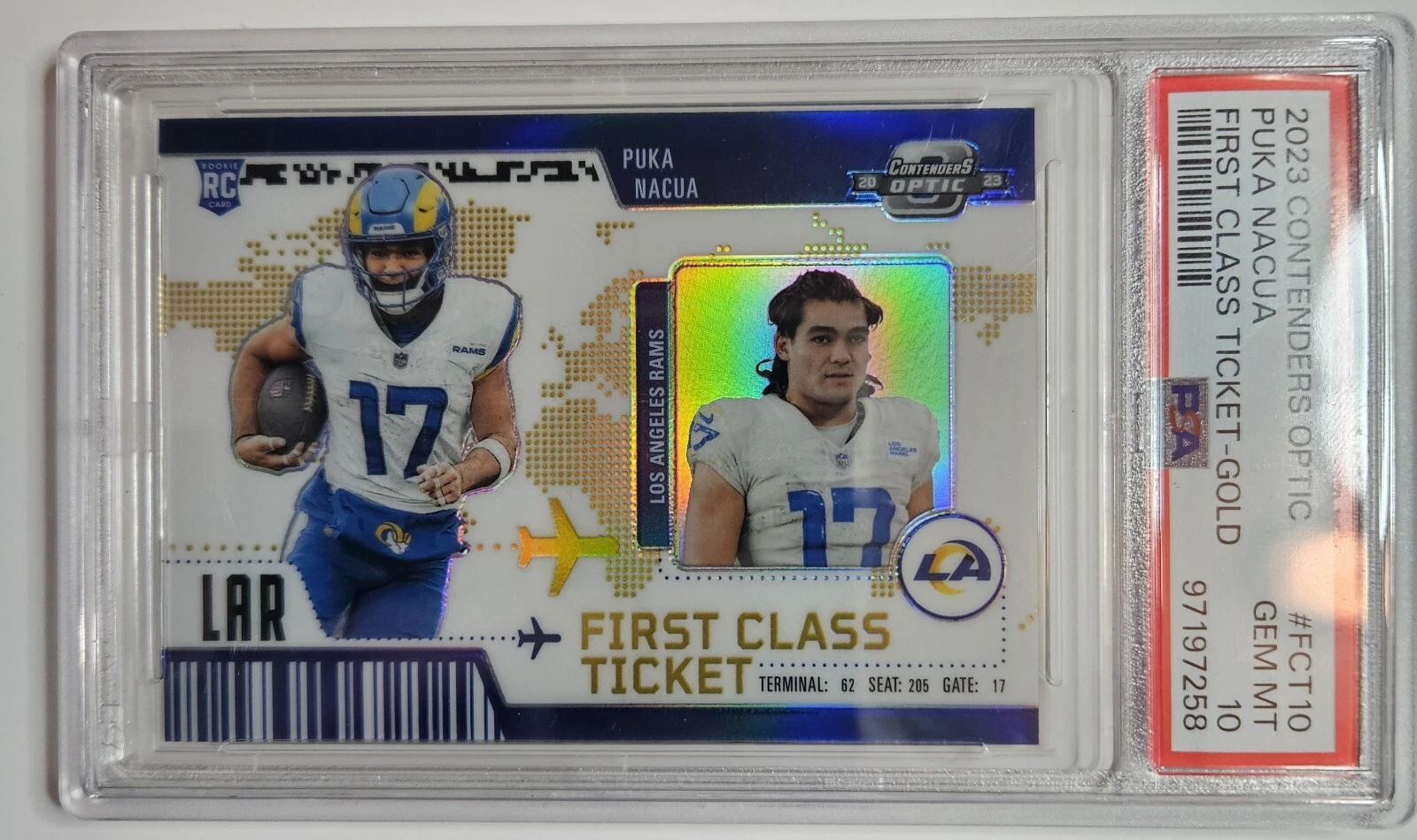Puka Nacua Panini Contenders Optic First Class Ticket #FCT10 Gold