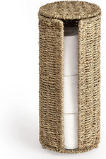 Seagrass Free Standing Toilet Paper Holder, 3 Rolls of Toilet Tissue Storage, To