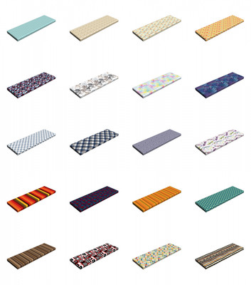 Ambesonne Dreamy Abstract Bench Pad HR Foam with Fabric Cover 45'' x 15'' x 2''
