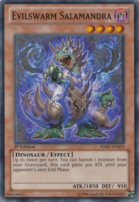 Yugioh! LP Evilswarm Salamandra - HA07-EN052 - Super Rare - 1st Edition Lightly 