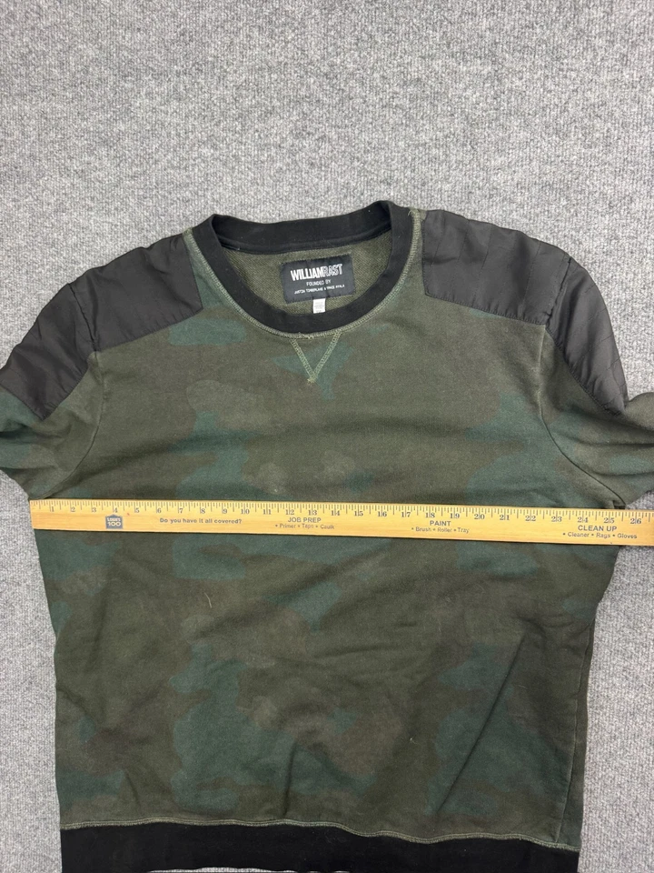 William Rast Sudadera Para Hombre XXL Verde Negro Camuflaje Pullover Cuello Redondo Cremallera Foto 3 de 4