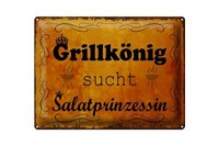 Blechschild Spruch 40X30Cm GrillköNig Salatprinzessin