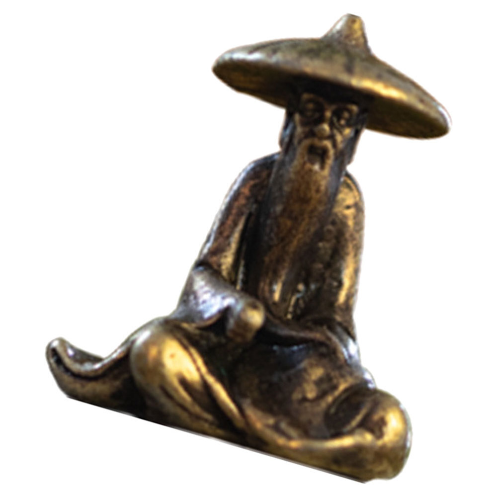 Sitting Fishing Man Statue Fisherman Figurine Miniature Glass eBay