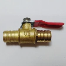 12mm 1/2" Hose Barb Inline Brass Water Air Gas Fuel Shut-off Ball Valve A603