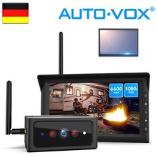 AUTO-VOX Solar4 Echt Kabellos Rückfahrkamera Set & 7" Split Monitor Einparkhilfe