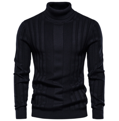 Men High Neck Sweater Casual Solid Color Knit Shirt Mid-length Slim Top  Pullover | eBay