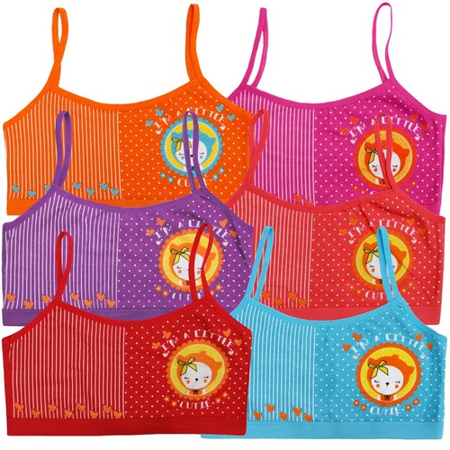 6 pk Girl's training Bra Breathable 100% Cotton Teen Beginners Size 8 -12 - Picture 2 of 10
