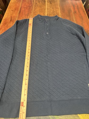 Eddie Bauer Sweater Mens Size XL Blue Quarter Button Up Knit Cotton Casual Nice - Picture 4 of 7