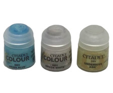 Citadel Paint Colour DRY Skink Blue Wrack White Underhive Ash Model Lot 3 NEW