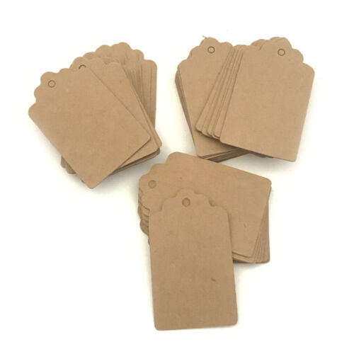 100pcs Label Kraft Paper Blank Tags Christmas Wedding Party Favor Notes Solid - Zdjęcie 1 z 13