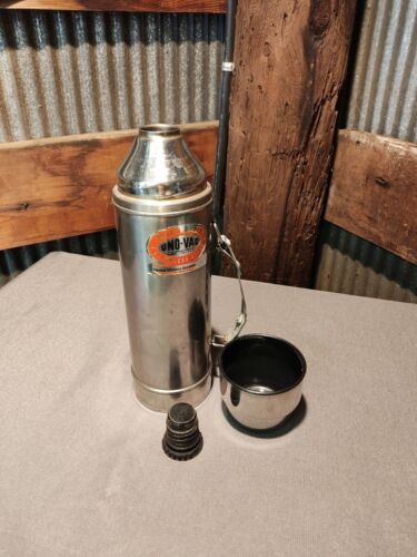 UNO-VAC Stainless Insulated Thermos 2711177 Unbreakable Hot Cold Vintage - Picture 7 of 12