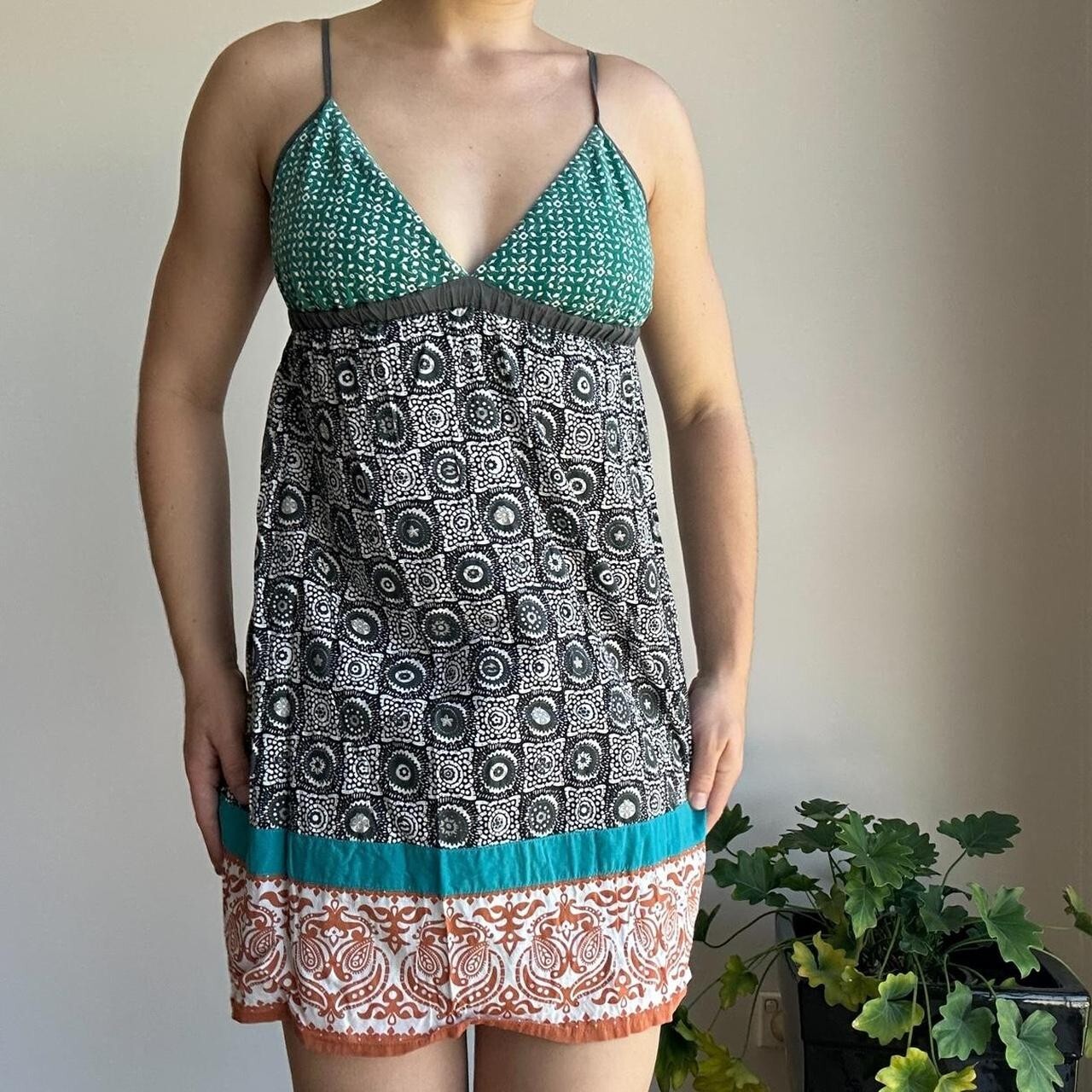 Billabong Women's Small Multicoloured Geometric Bohemian Pattern Mini Dress