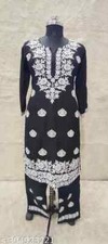 Women Chikankari Kurti Palazo Set Plus Size Rayon Embroidery M-8XL
