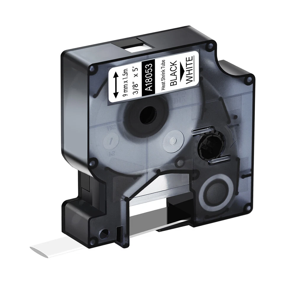 Tubo termorretráctil 20PK 3/8" IND negro sobre blanco 18053 compatible DYMO Rhino 3000 Foto 4 de 4
