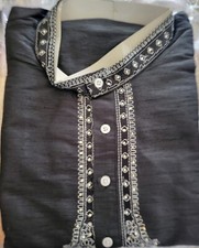 Black silk Kurta Pajama Set size Medium, Large 2XL