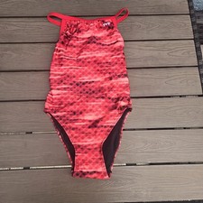 TYR Durafast Women Castaway Diamondfit Swimsuit 1 PC Red Sz 30 New Sample
