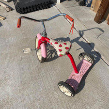 Vintage 1980s Strawberry Shortcake Child Size Hedstrom Red Metal Tricycle - HLN
