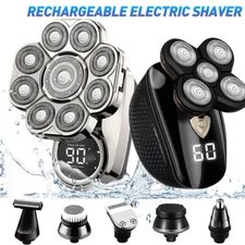 6in1 Rotary Electric Shaver 9D Cordless Hair Trimmer Bald Head Razor Men Wet Dry